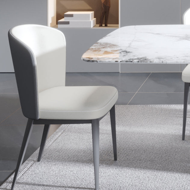 Contemporary Rectangle Sintered Stone Top Metal Base Dining Table Set