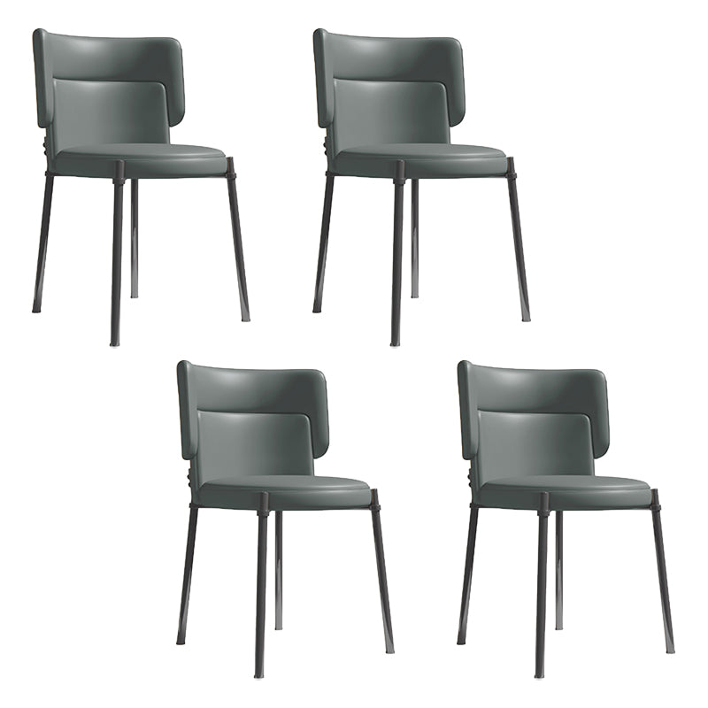 Faux Leather and Metal Contemporary Dining Chair for Dining Room