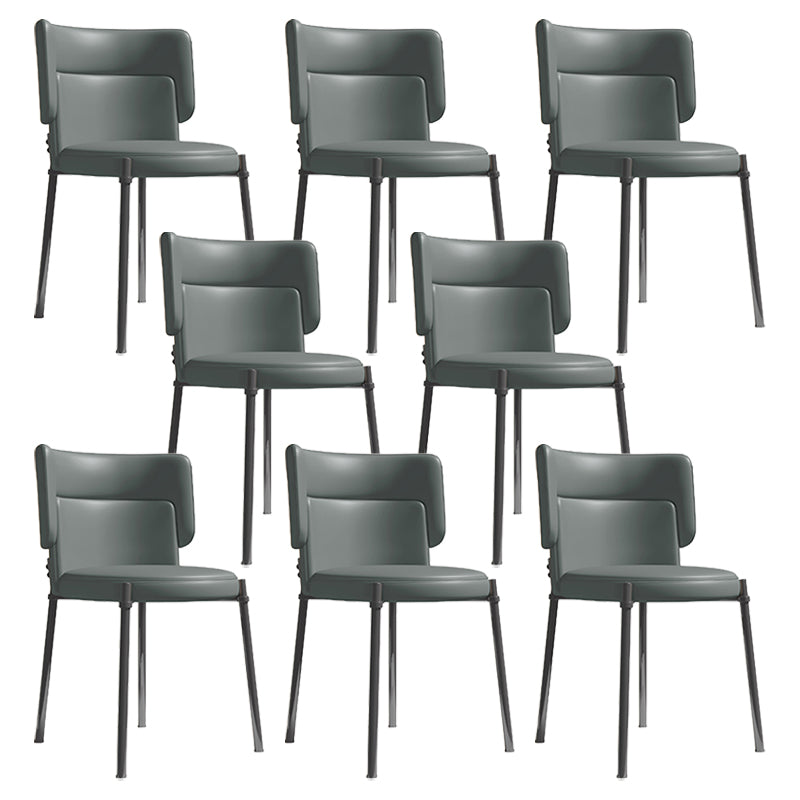 Faux Leather and Metal Contemporary Dining Chair for Dining Room