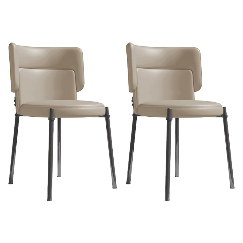 Faux Leather and Metal Contemporary Dining Chair for Dining Room