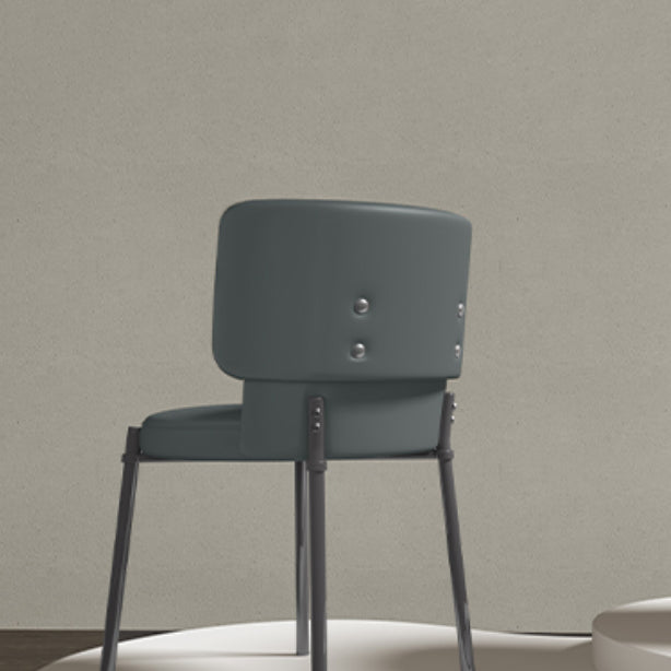 Faux Leather and Metal Contemporary Dining Chair for Dining Room