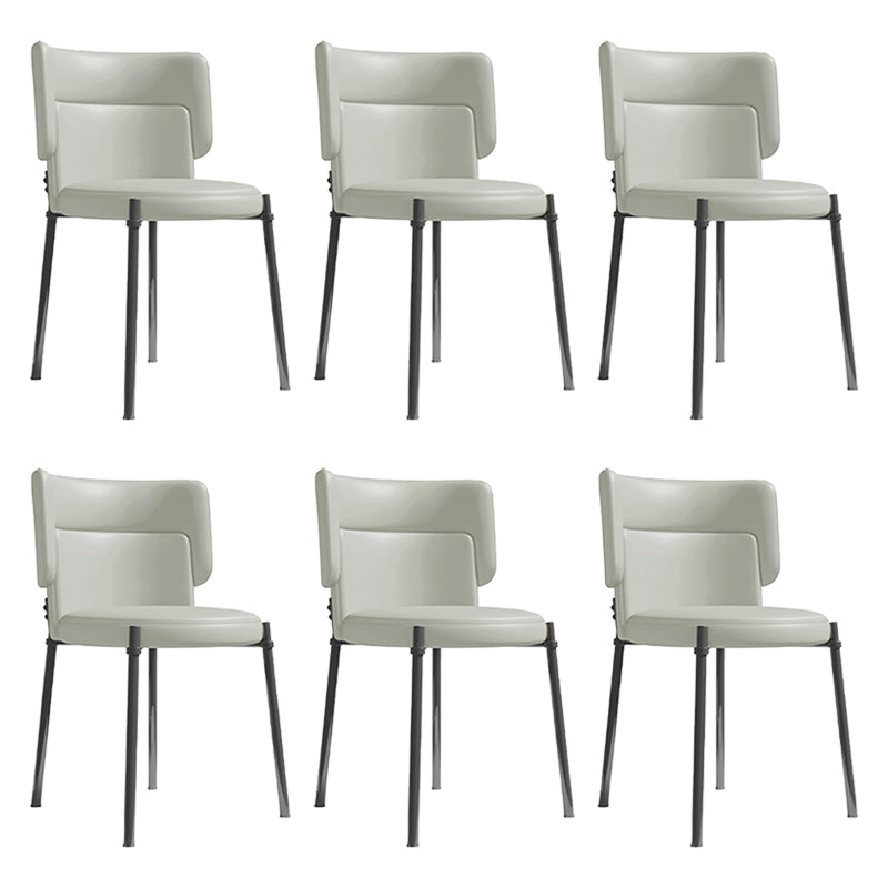 Faux Leather and Metal Contemporary Dining Chair for Dining Room