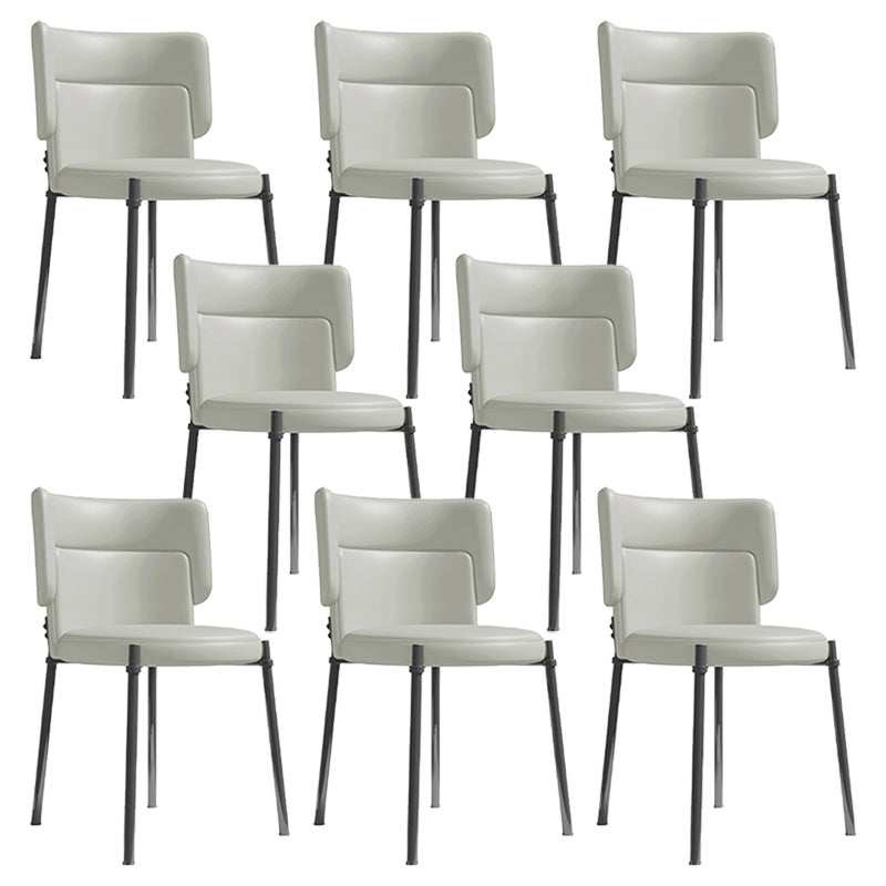 Faux Leather and Metal Contemporary Dining Chair for Dining Room