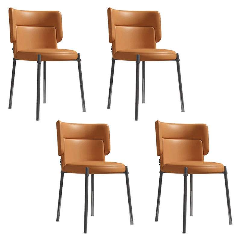 Faux Leather and Metal Contemporary Dining Chair for Dining Room