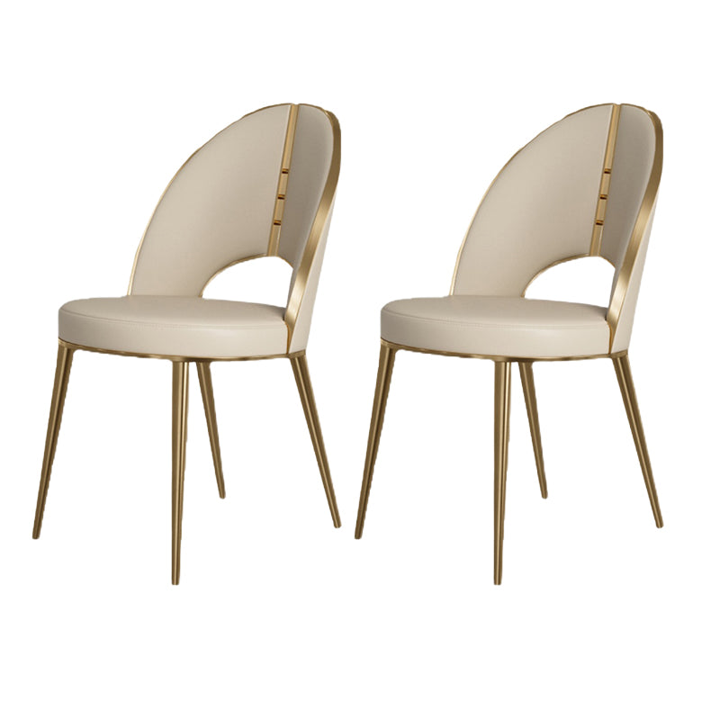 Indoor Contemporary Faux Leather Upholstered Armless Side Dining Chair