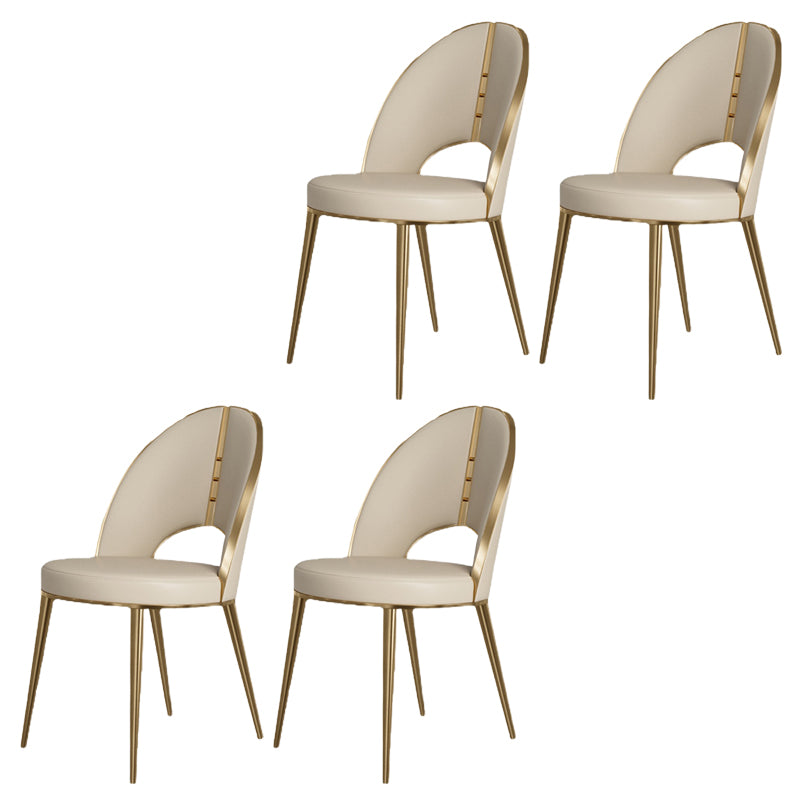 Indoor Contemporary Faux Leather Upholstered Armless Side Dining Chair