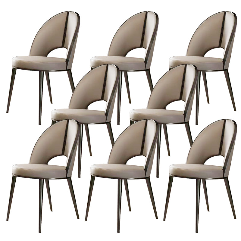 Indoor Contemporary Faux Leather Upholstered Armless Side Dining Chair