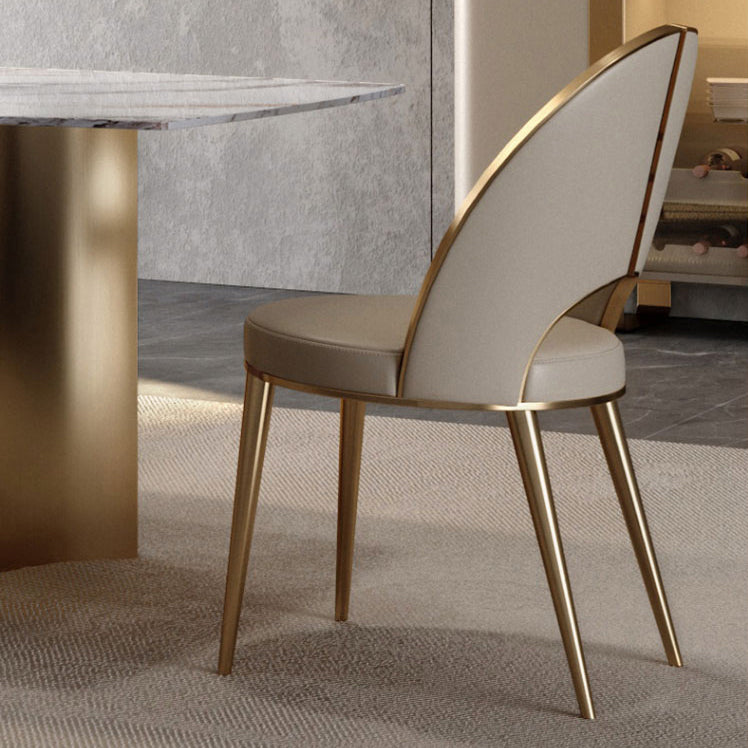 Indoor Contemporary Faux Leather Upholstered Armless Side Dining Chair
