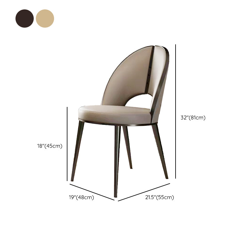 Indoor Contemporary Faux Leather Upholstered Armless Side Dining Chair