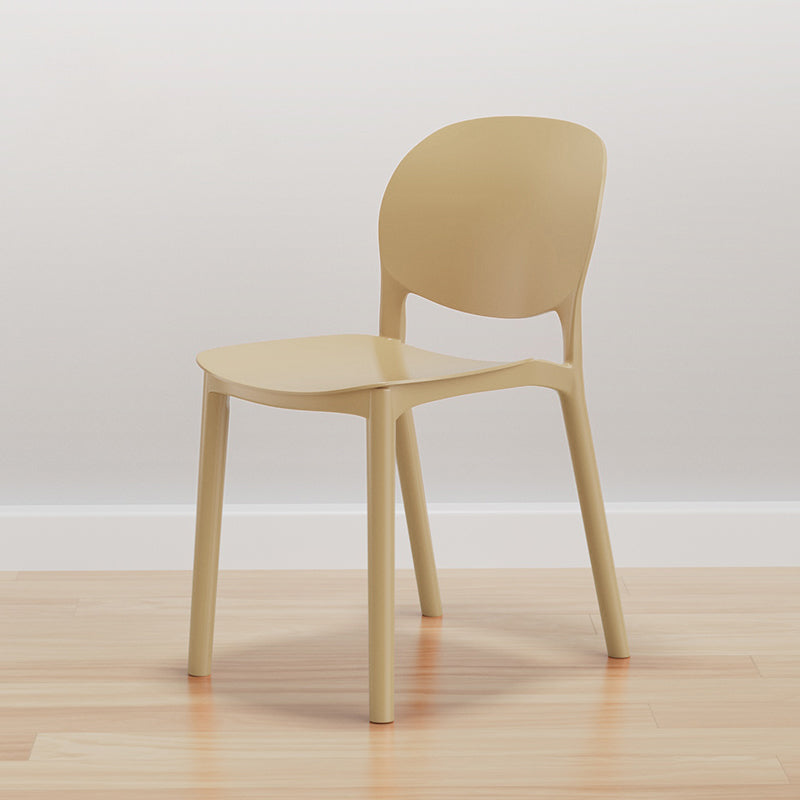 Modern Dining Room Plastic Open Back Stackable Dining Side Chair