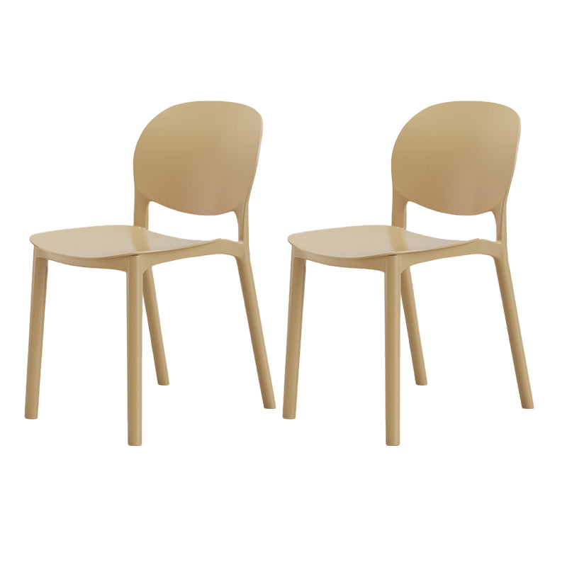 Modern Dining Room Plastic Open Back Stackable Dining Side Chair