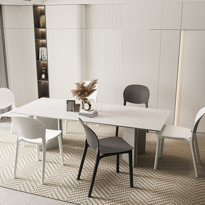 Modern Dining Room Plastic Open Back Stackable Dining Side Chair