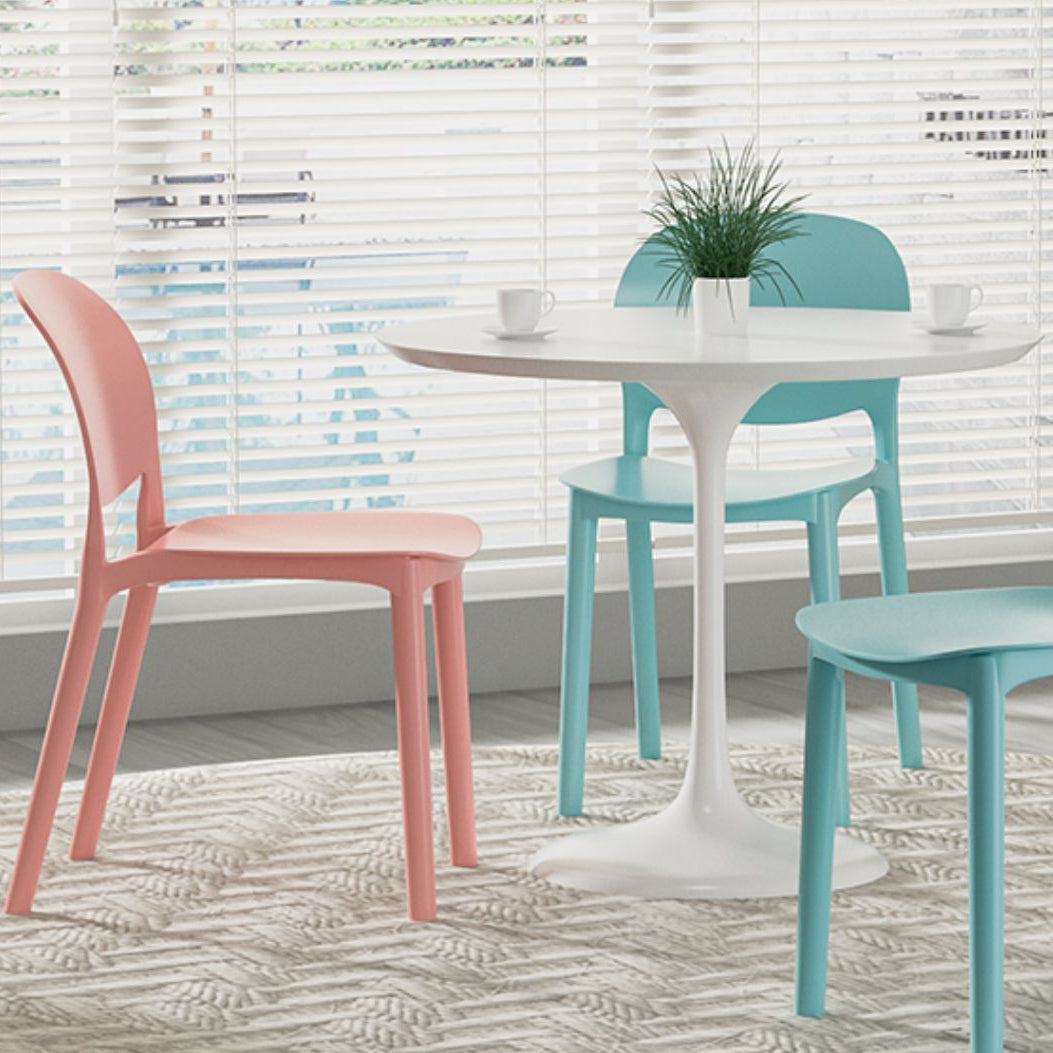 Modern Dining Room Plastic Open Back Stackable Dining Side Chair