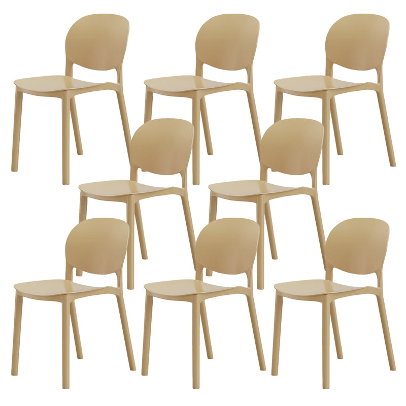 Modern Dining Room Plastic Open Back Stackable Dining Side Chair