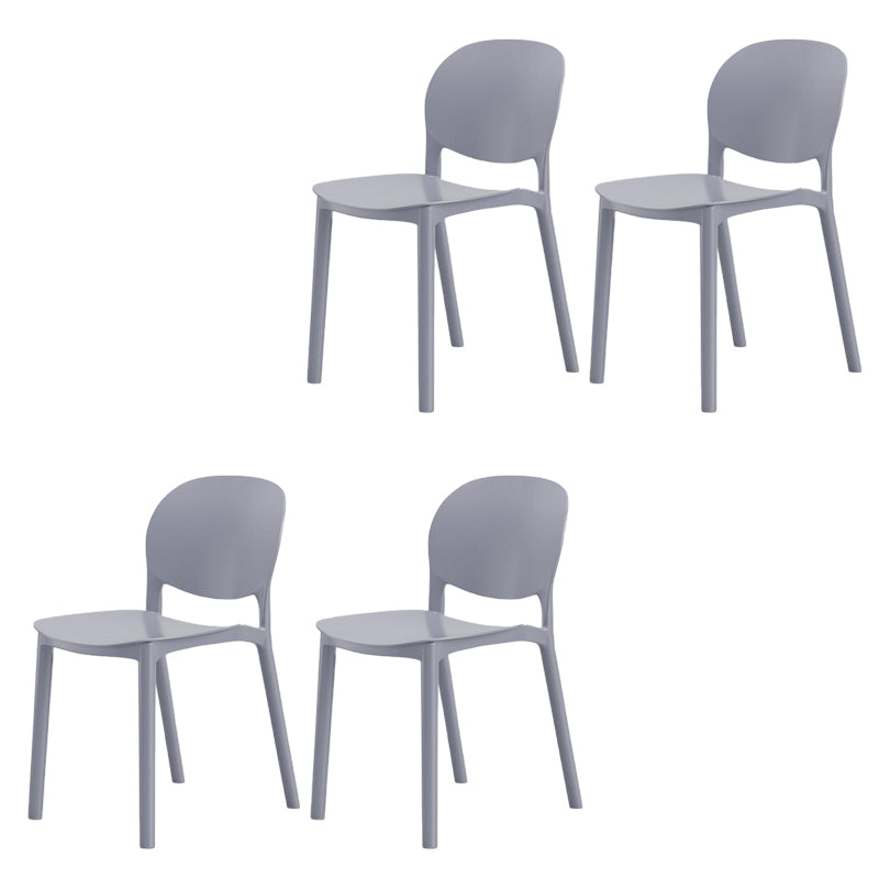 Modern Dining Room Plastic Open Back Stackable Dining Side Chair