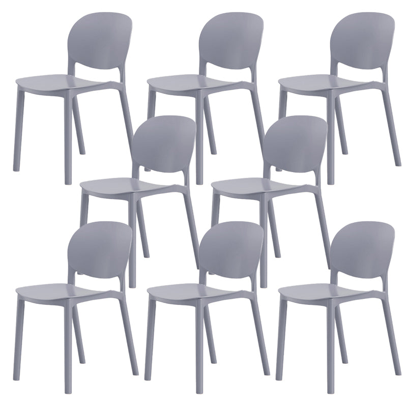 Modern Dining Room Plastic Open Back Stackable Dining Side Chair