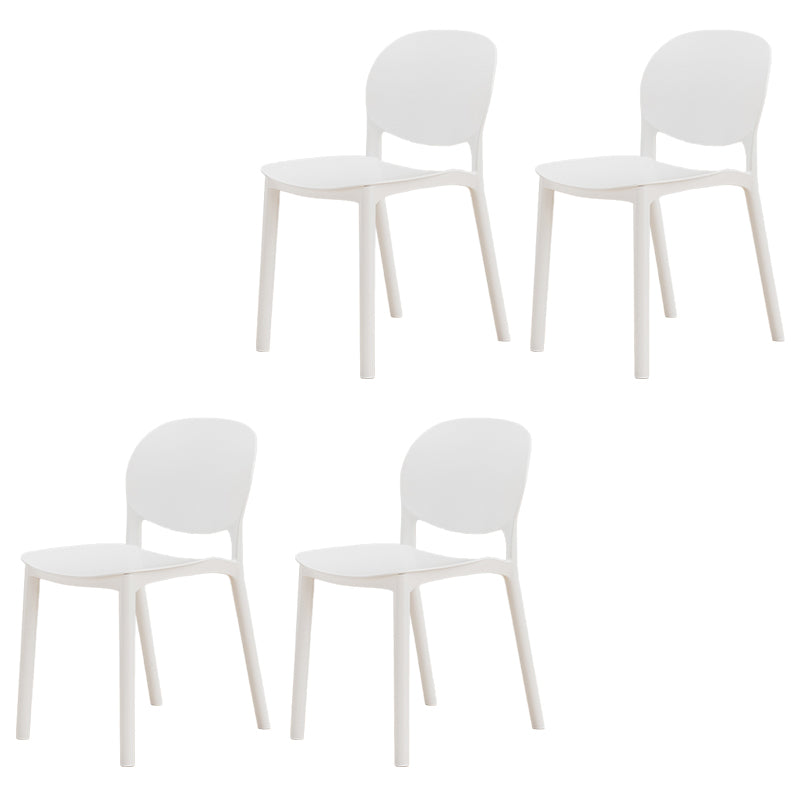 Modern Dining Room Plastic Open Back Stackable Dining Side Chair