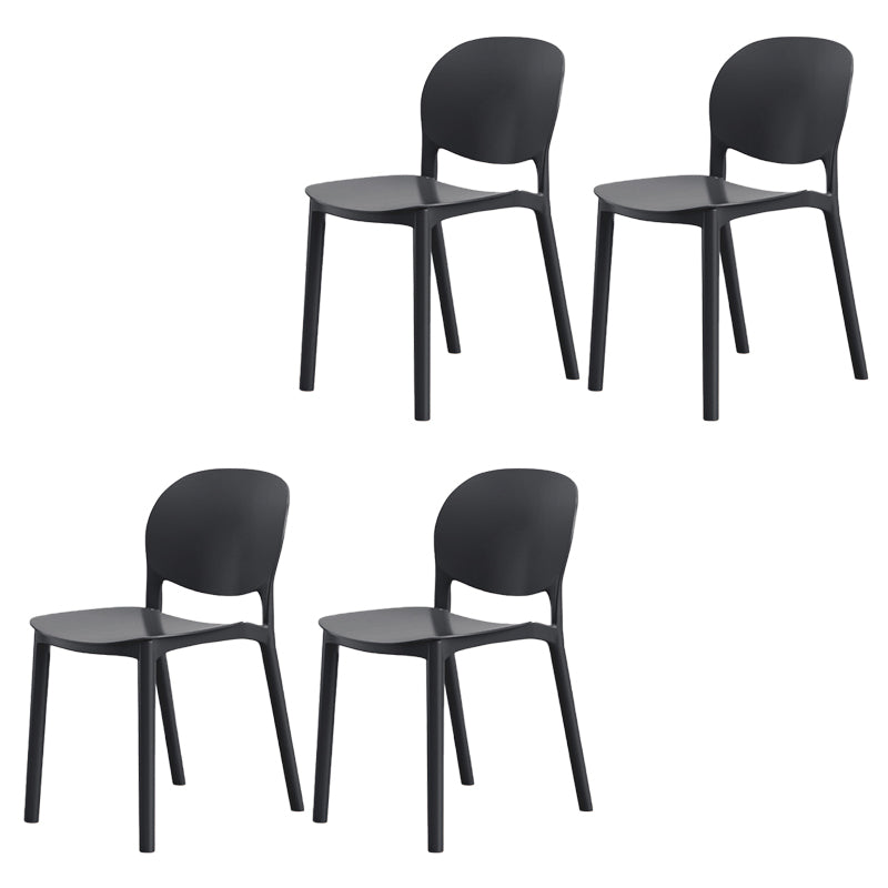 Modern Dining Room Plastic Open Back Stackable Dining Side Chair