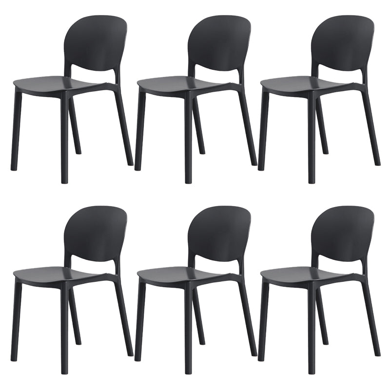 Modern Dining Room Plastic Open Back Stackable Dining Side Chair