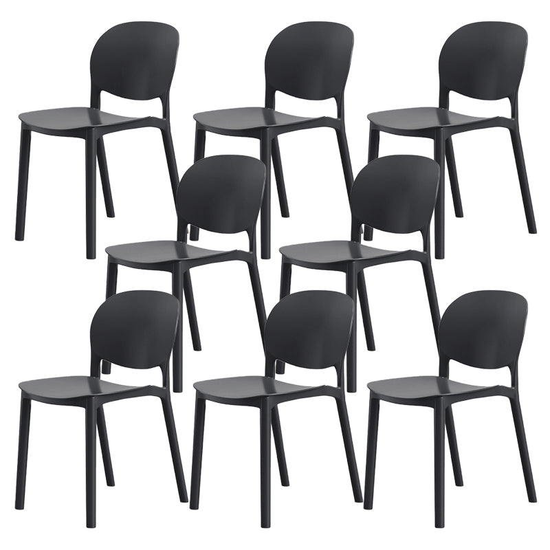 Modern Dining Room Plastic Open Back Stackable Dining Side Chair