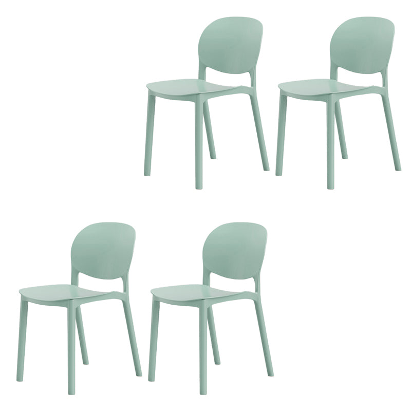Modern Dining Room Plastic Open Back Stackable Dining Side Chair
