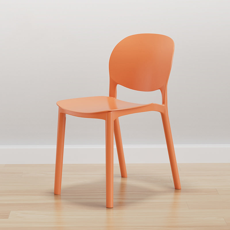 Modern Dining Room Plastic Open Back Stackable Dining Side Chair