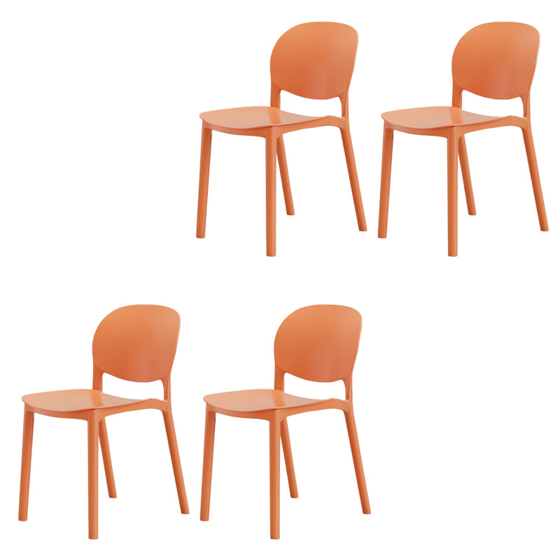 Modern Dining Room Plastic Open Back Stackable Dining Side Chair