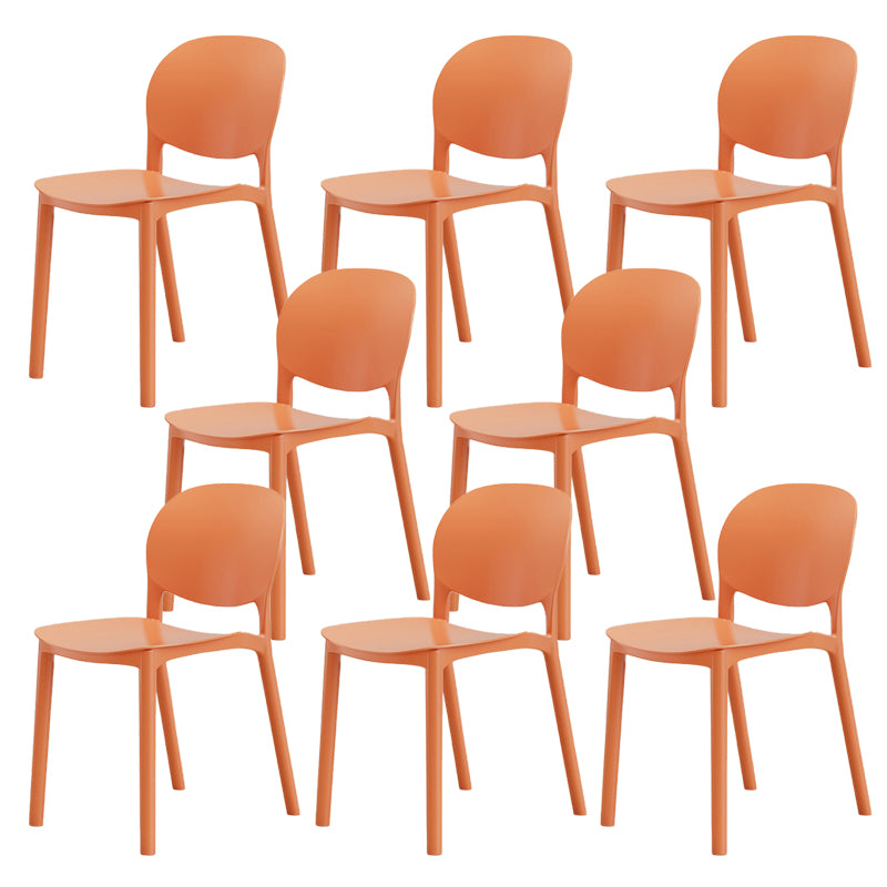 Modern Dining Room Plastic Open Back Stackable Dining Side Chair