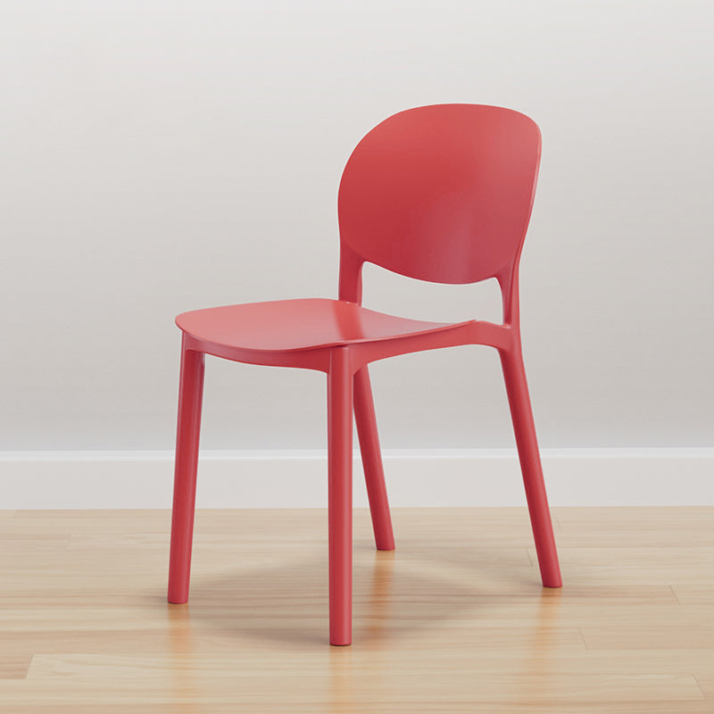 Modern Dining Room Plastic Open Back Stackable Dining Side Chair