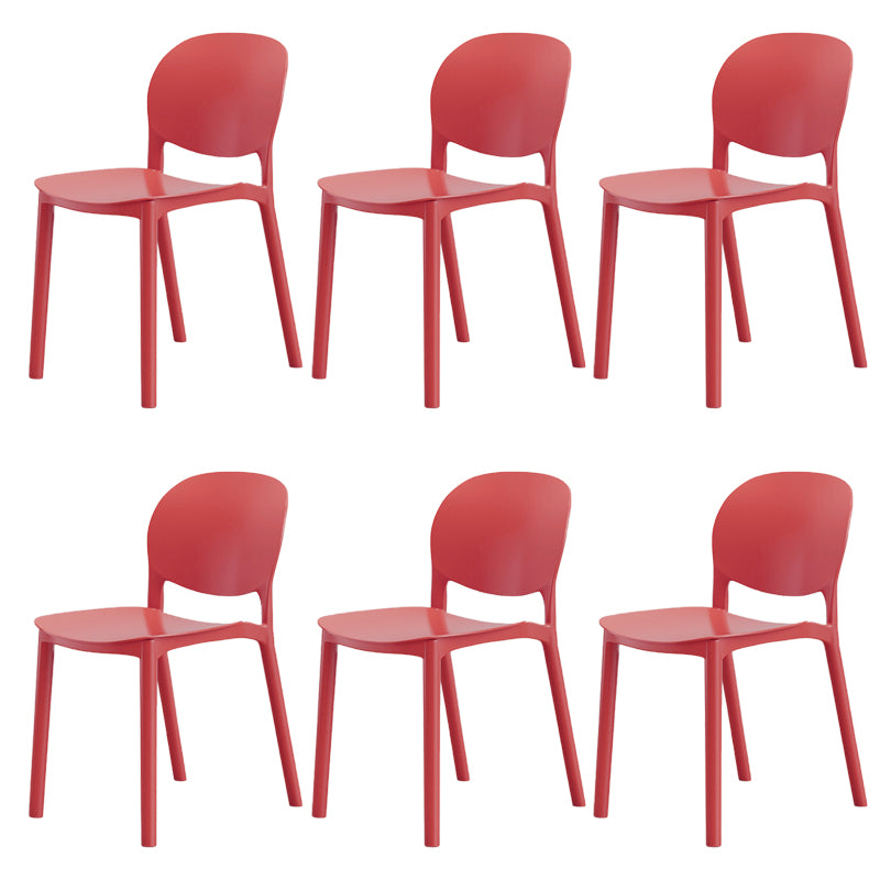 Modern Dining Room Plastic Open Back Stackable Dining Side Chair