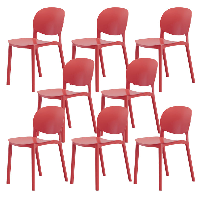 Modern Dining Room Plastic Open Back Stackable Dining Side Chair