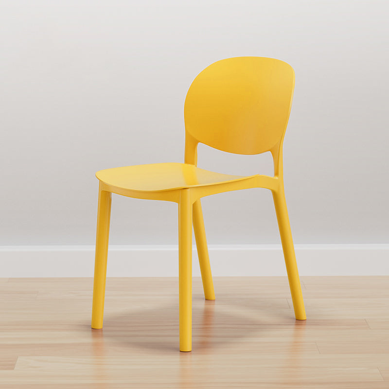 Modern Dining Room Plastic Open Back Stackable Dining Side Chair