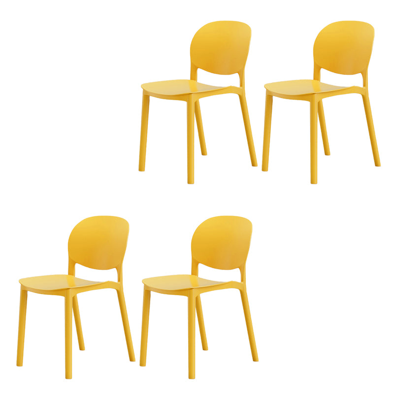 Modern Dining Room Plastic Open Back Stackable Dining Side Chair