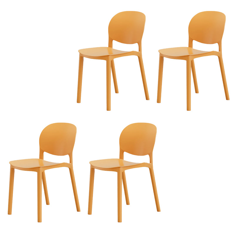 Modern Dining Room Plastic Open Back Stackable Dining Side Chair