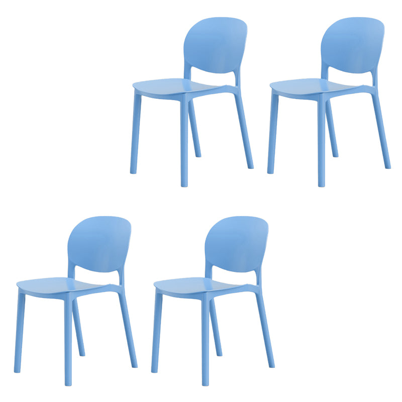 Modern Dining Room Plastic Open Back Stackable Dining Side Chair