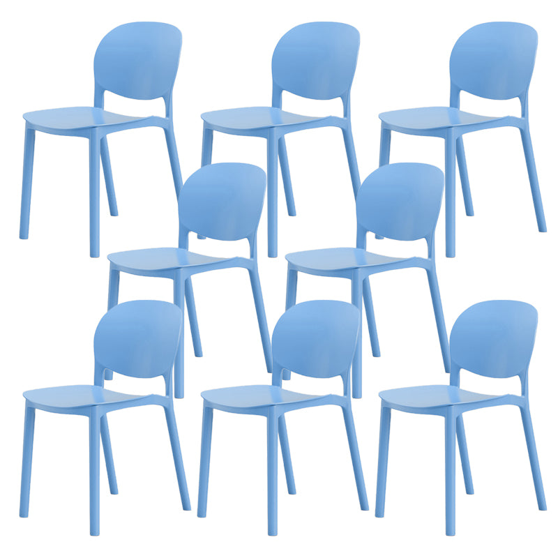 Modern Dining Room Plastic Open Back Stackable Dining Side Chair
