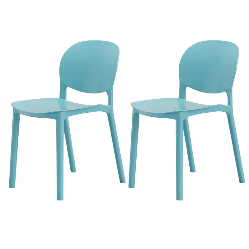 Modern Dining Room Plastic Open Back Stackable Dining Side Chair