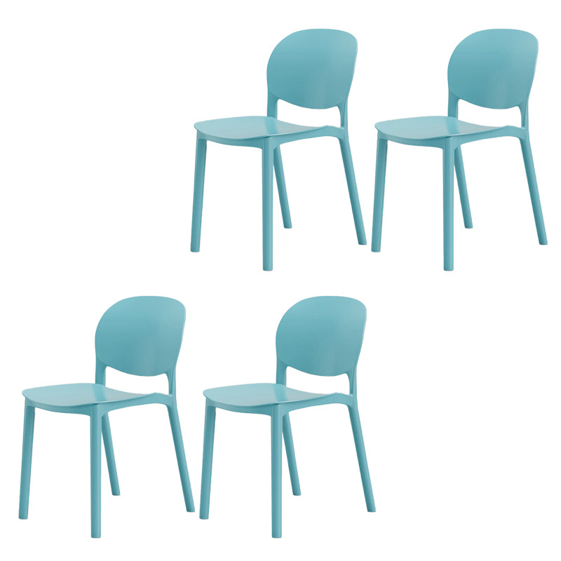 Modern Dining Room Plastic Open Back Stackable Dining Side Chair