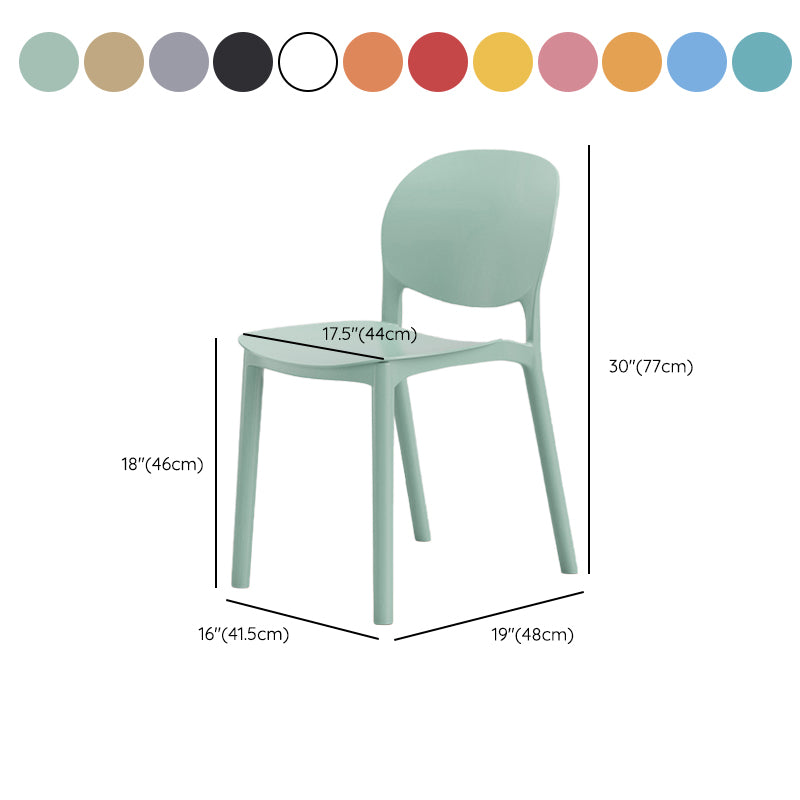 Modern Dining Room Plastic Open Back Stackable Dining Side Chair