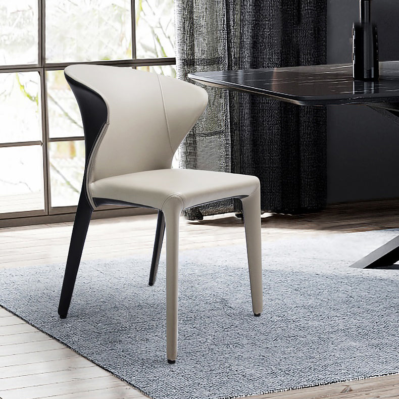 Modern Style Wingback Leather Home Dining Side Chair for Dining Room