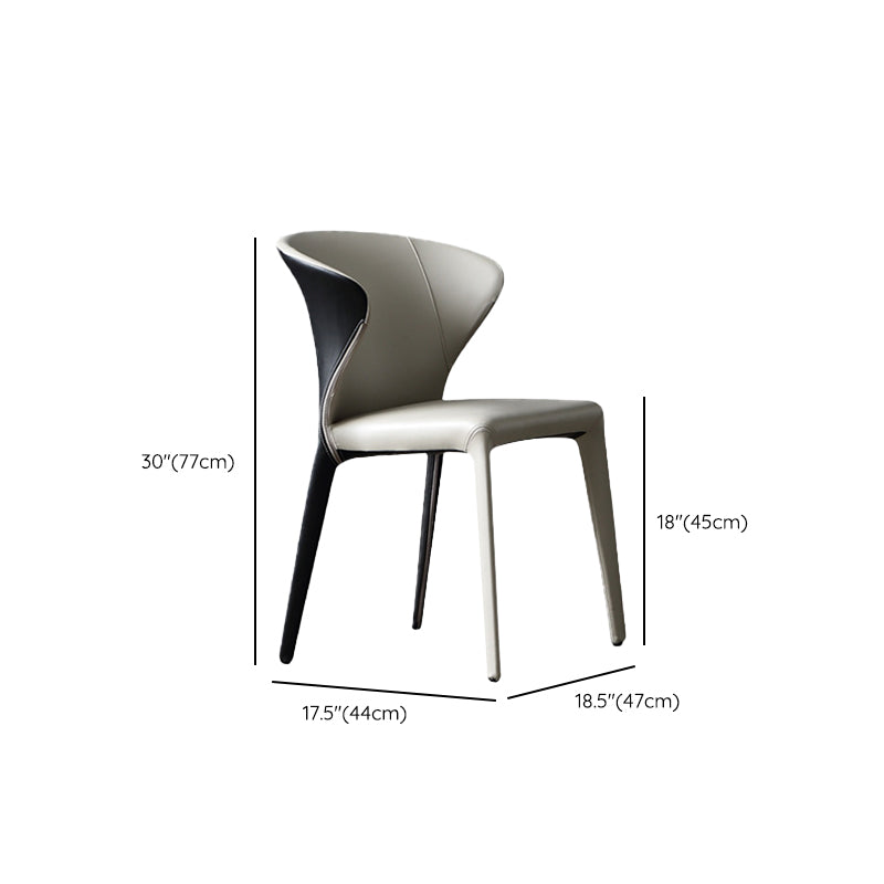 Modern Style Wingback Leather Home Dining Side Chair for Dining Room