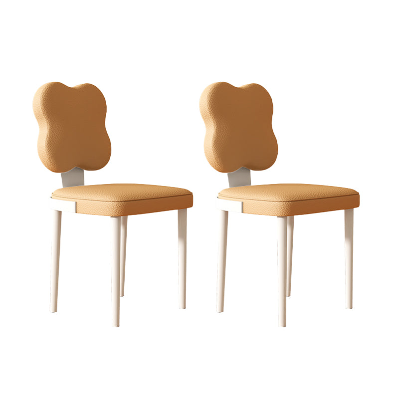 Contemporary Indoor Faux Leather Upholstered Armless Side Dining Chair