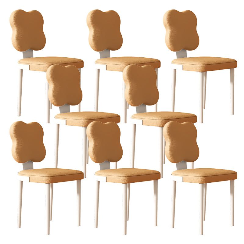 Contemporary Indoor Faux Leather Upholstered Armless Side Dining Chair