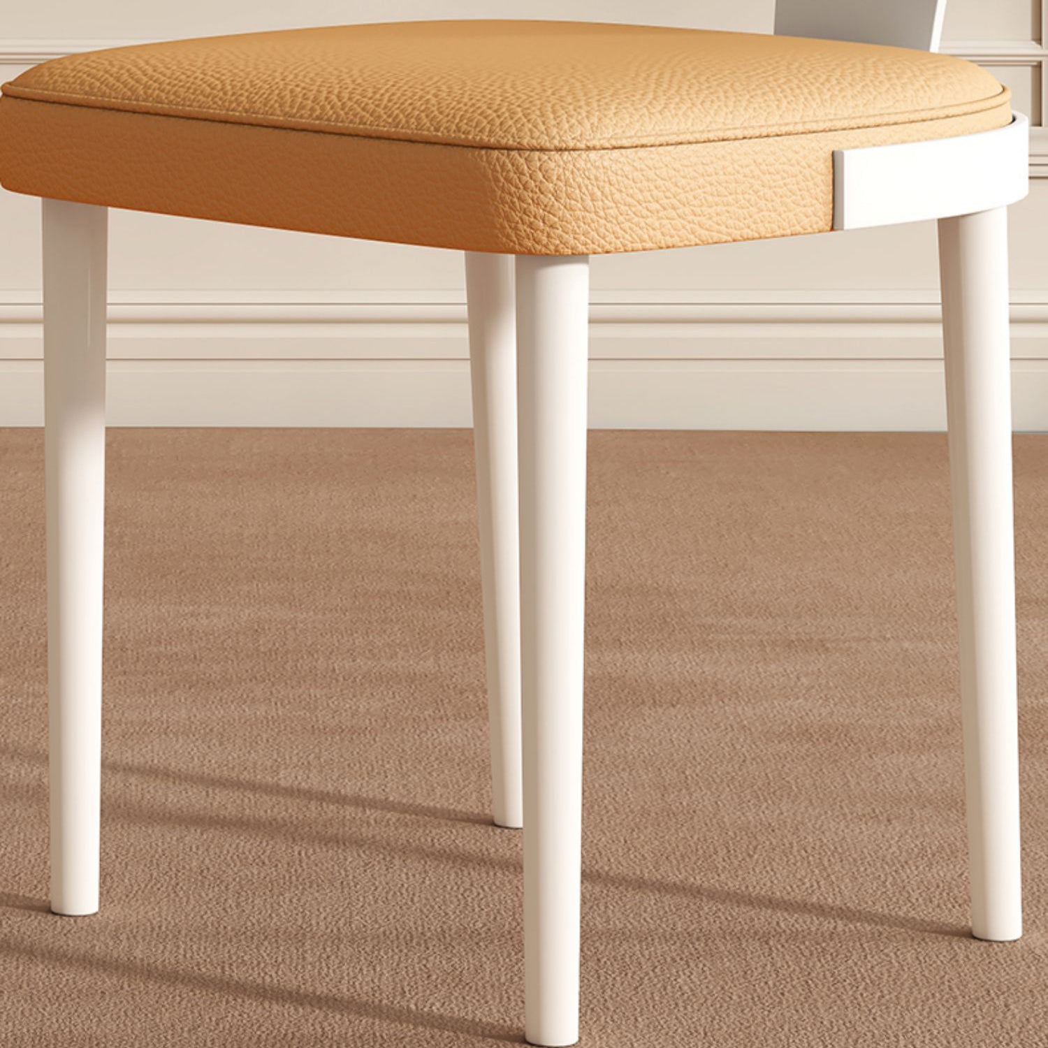 Contemporary Indoor Faux Leather Upholstered Armless Side Dining Chair