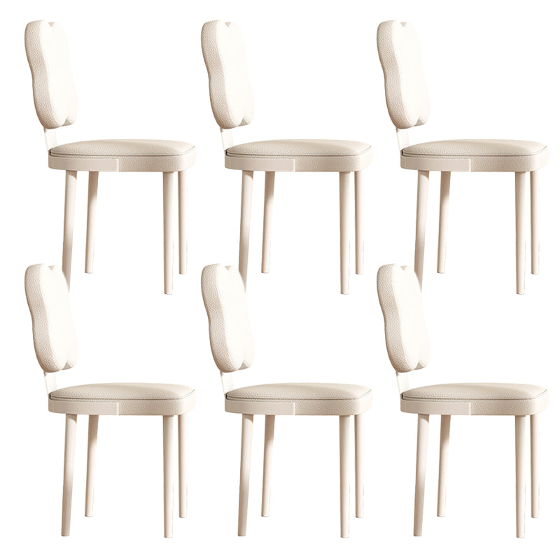 Contemporary Indoor Faux Leather Upholstered Armless Side Dining Chair