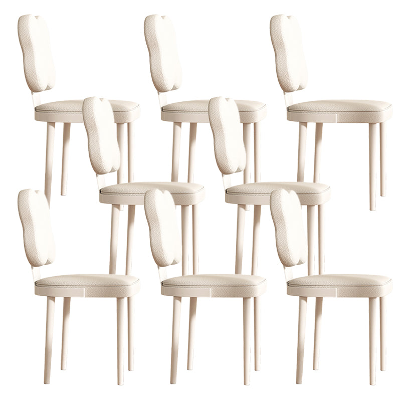 Contemporary Indoor Faux Leather Upholstered Armless Side Dining Chair