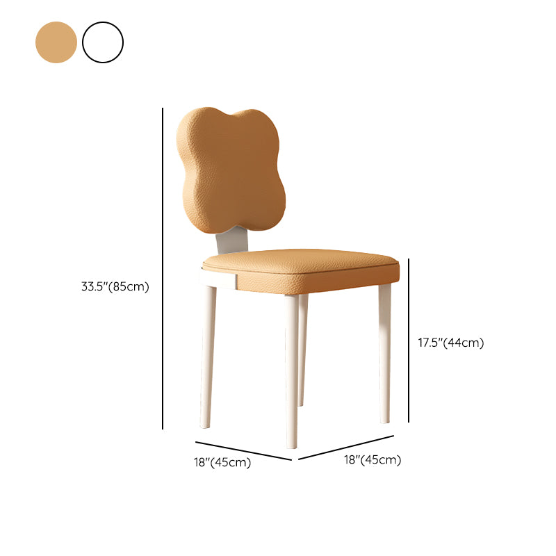Contemporary Indoor Faux Leather Upholstered Armless Side Dining Chair