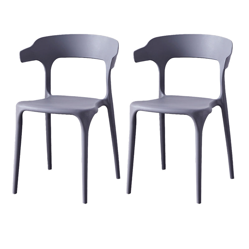 Contemporary Indoor-Outdoor Plastic Open Back Stackable Dining Side Chair