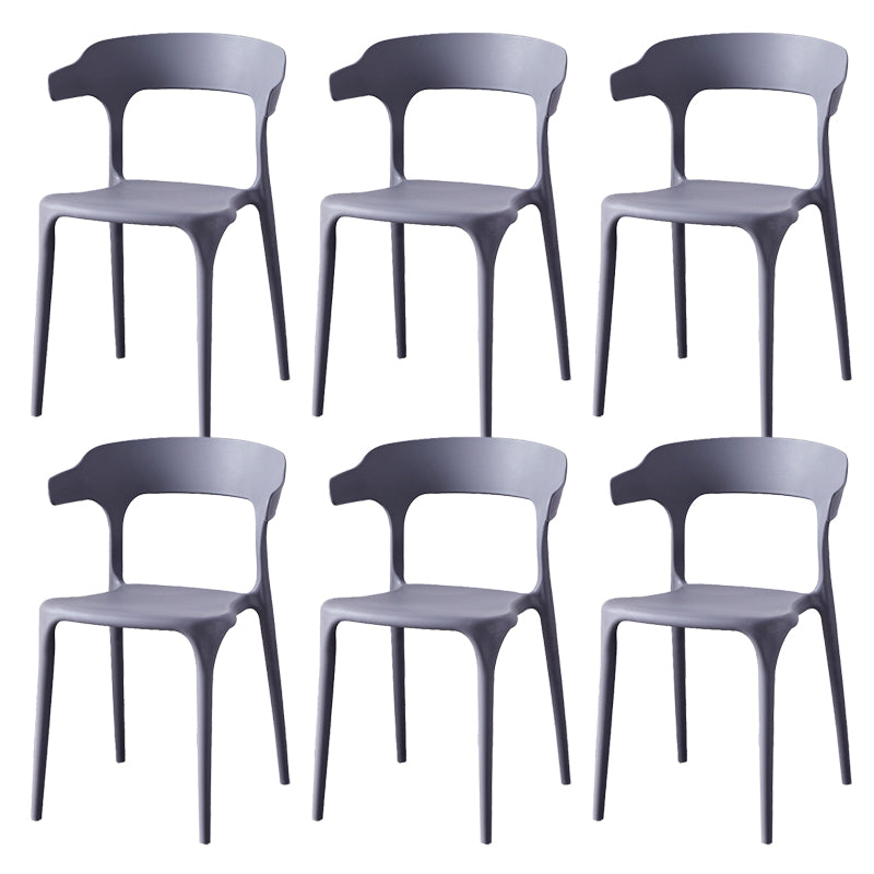 Contemporary Indoor-Outdoor Plastic Open Back Stackable Dining Side Chair