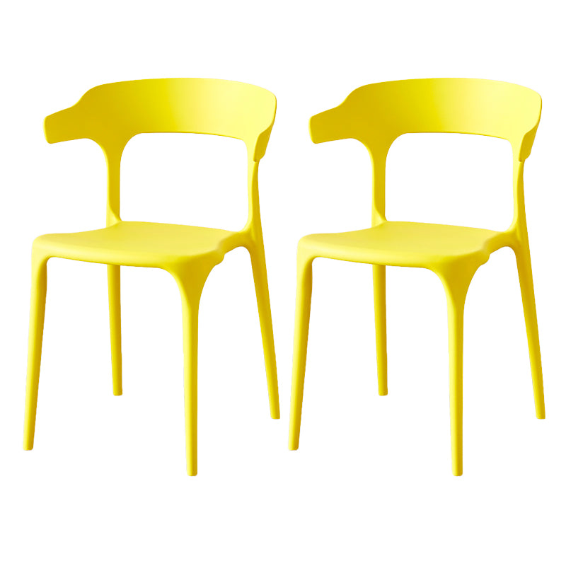 Contemporary Indoor-Outdoor Plastic Open Back Stackable Dining Side Chair